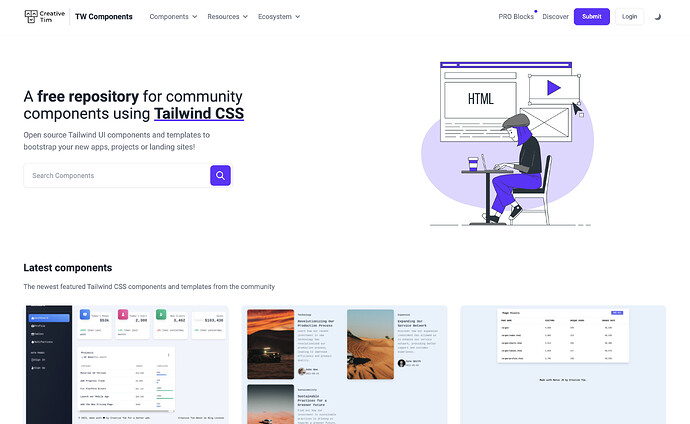 Free TailwindCSS Component Libraries - Operating Systems, Editors, and ...