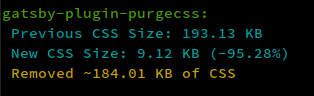 PurgeCSS Gatsby